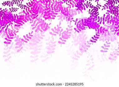 Light Purple, Pink vector doodle texture with leaves. Glitter abstract illustration with doodles and leaves. New design for your business.