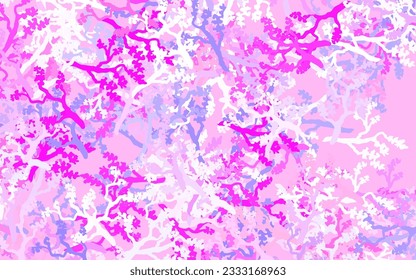 Light Purple, Pink vector doodle pattern with leaves, branches. Sketchy doodles on white background. Template for backgrounds of cell phones.