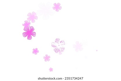 Light Purple, Pink vector doodle texture with flowers. Brand new colored illustration with flowers. Doodle design for your web site.
