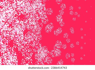 Púrpura claro, plantilla de doodle de vector rosado con hojas. Una vaga ilustración abstracta con hojas al estilo de los garabatos. Nueva plantilla para su diseño.