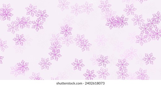 Textura de doodle vectorial rosa pálido con flores. Ilustración simple de color con flores abstractas. Patrón para diseños de sitios web.