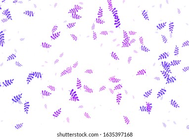 Light Purple, Pink vector elegant template with leaves. Modern geometrical abstract illustration with leaves. Textured pattern for websites, banners.