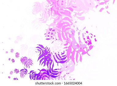 Hellviolett, rosafarbene Vektorillustration elegantes Muster mit Blättern. hinterlässt ein elegantes natürliches Muster mit Farbverlauf. Neue Vorlage für Ihr Markenbuch.