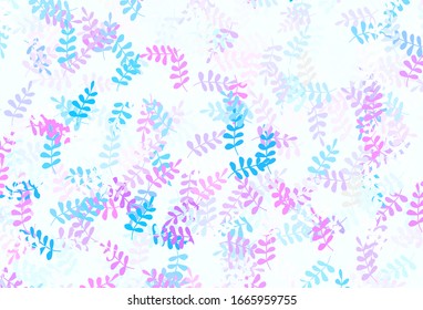 Fondo claro púrpura, de color rosa y elegante con hojas. hojas sobre un elegante patrón natural con gradiente. Nueva plantilla para su diseño.