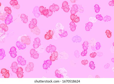 Light Purple, Pink vector elegant background with flowers. Modern abstract illustration with flowers. Elegant pattern for your brand book.