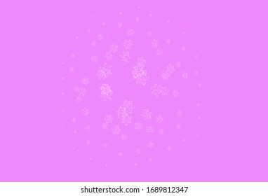 Light Purple, Pink vector elegant pattern with flowers. Shining colored illustration with flowers. New design for your business.