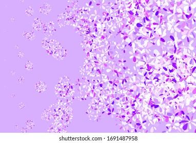 Light Purple, Pink vector elegant background with leaves. Glitter abstract illustration with doodles and leaves. A new texture for your wallpaper design.