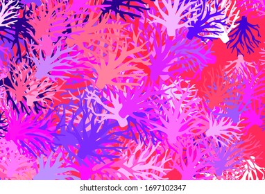 Planta ligera púrpura, elegante vector rosa con hojas. Ilustración creativa en estilo borroso con hojas, ramas. Nueva plantilla para su diseño.