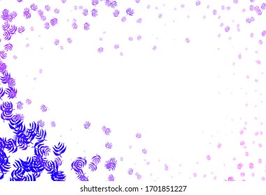 Light Purple, Pink vector elegant background with leaves. New colorful illustration in doodle style with leaves. Brand new design for your business.