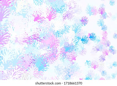 Light Purple, Pink vector elegant background with branches. Sketchy doodles on white background. Template for backgrounds of cell phones.
