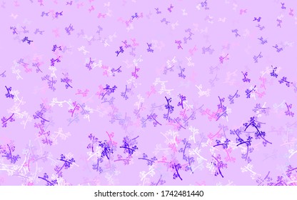 Light Purple, Pink vector elegant background with branches. Modern abstract illustration with leaves and branches. The best design for your business.