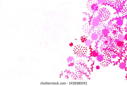 Light Purple, Pink vector elegant template with flowers Colorful illustration in doodle style with flowers. Template for backgrounds of cell phones.