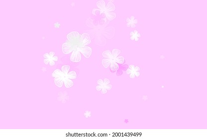 Light Purple, Pink vector elegant wallpaper with flowers. Colorful illustration in doodle style with flowers. New template for your brand book.