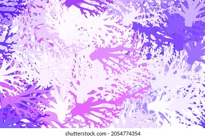 Light Purple, Pink vector elegant background with leaves, branches. Colorful illustration in doodle style with leaves, branches. Pattern for wallpapers, coloring books.
