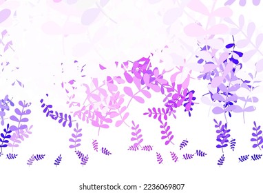 Light Purple, Pink vector elegant background with leaves. Brand new colored illustration in blurry style with leaves. A new texture for your wallpaper design.