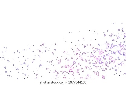 Light Purple, Pink vector geometric simple minimalistic background, which consist of triangles on white background. Triangular pattern with gradient for your business design. 