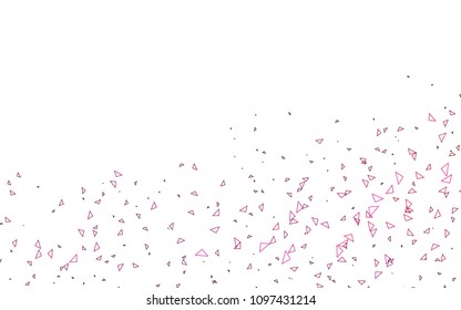 Light Purple, Pink vector geometric simple minimalistic background, which consist of triangles on white background. Triangular pattern with gradient for your business design. 