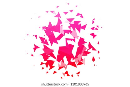 Light Purple, Pink vector geometric simple minimalistic background, which consist of triangles on white background. Triangular pattern with gradient for your business design. 