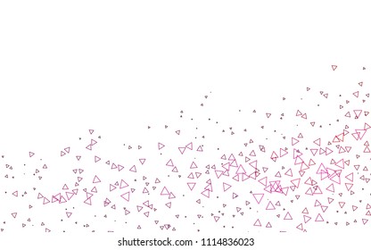 Light Purple, Pink vector geometric simple minimalistic background, which consist of triangles on white background. Triangular pattern with gradient for your business design. 