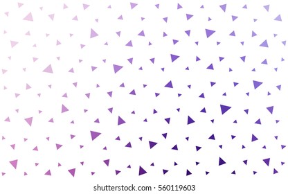 Light Purple Pink vector geometric simple minimalistic background, which consist of triangles on white background. Triangular pattern with gradient for your business design. 