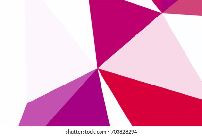 Light Purple, Pink vector geometric simple minimalistic background, which consist of triangles on white background. Triangular pattern with gradient for your business design. 