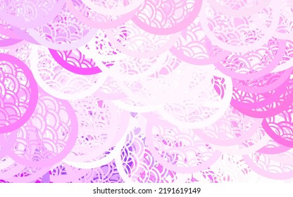 Light Purple, Pink vector Glitter abstract illustration with blurred drops of rain. Beautiful colored illustration with blurred circles in nature style. Smart design for business ads.