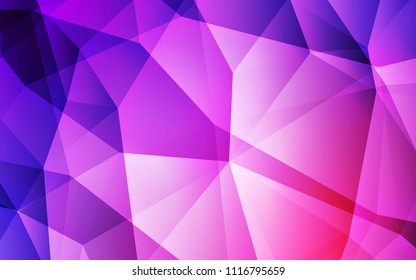 Light Purple, Pink vector gradient triangles template. Modern abstract illustration with triangles. Brand new style for your business design.