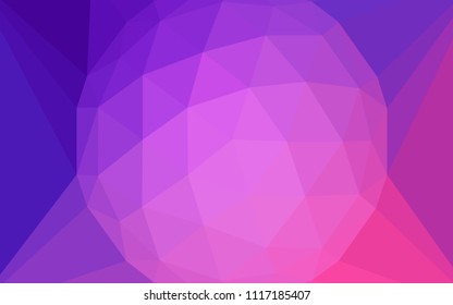 Light Purple, Pink vector gradient triangles pattern with a gem in a centre. Illustration in halftone style with triangles. A completely new design for your leaflet.