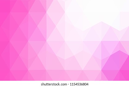 Light Purple, Pink vector gradient triangles texture. Triangular geometric sample with gradient.  Textured pattern for your backgrounds.