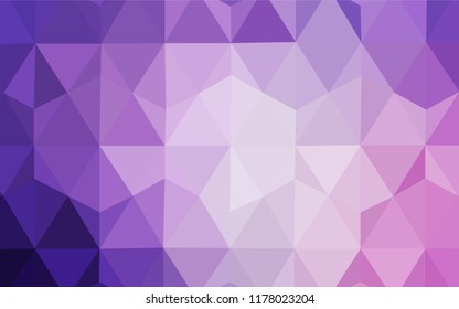 Light Purple, Pink vector gradient triangles texture. Triangular geometric sample with gradient.  Pattern for a brand book's backdrop.