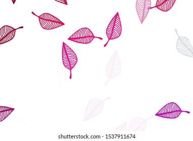 Light Purple, Pink vector hand painted texture. Brand new colorful illustration in modern style with leaves. Completely new design for your business.