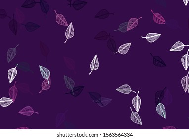 Light Purple, Pink vector hand painted texture. Modern geometrical abstract illustration with leaves. The textured pattern for website.