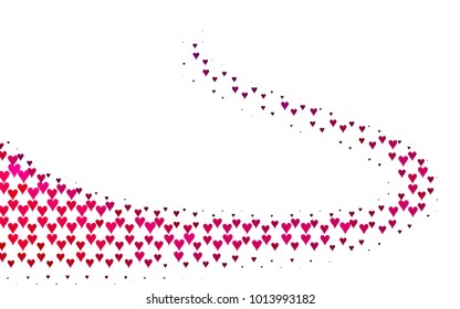 Light Purple, Pink vector hearts isolated on white background. Cool pattern in origami style with gradient for Valentine day. Graphic illustration for your business design.