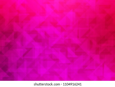 Light Purple, Pink vector hexagon mosaic texture. Triangular geometric sample with gradient.  Brand new style for your business design.