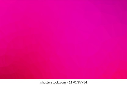Light Purple, Pink vector hexagon mosaic template. Creative illustration in low poly style with gradient. Triangular pattern for your business design.
