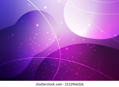 Púrpura claro, vector rosa Ilustración con un conjunto de círculos abstractos coloridos y brillantes, líneas. Ilustración con un conjunto de círculos abstractos de colores brillantes. Fondo de escritorio para un teléfono móvil.