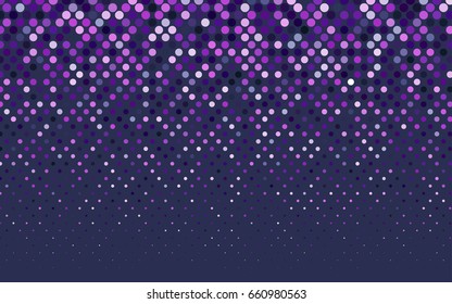 Light Purple, Pink vector illustration which consist of circles. Dotted gradient design for your business. Creative geometric background in halftone style with colored spots.