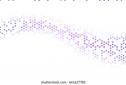 Light Purple, Pink vector illustration which consist of circles. Dotted gradient design for your business. Creative geometric background in halftone style with colored spots.