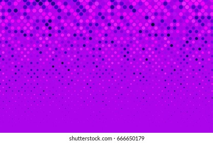 Light Purple, Pink vector illustration which consist of circles. Dotted gradient design for your business. Creative geometric background in halftone style with colored spots.
