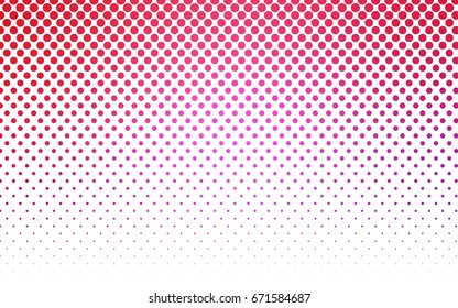 Light Purple, Pink vector illustration which consist of circles. Dotted gradient design for your business. Creative geometric background in halftone style with colored spots.