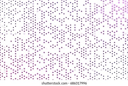Light Purple, Pink vector illustration which consist of circles. Dotted gradient design for your business. Creative geometric background in halftone style with colored spots.