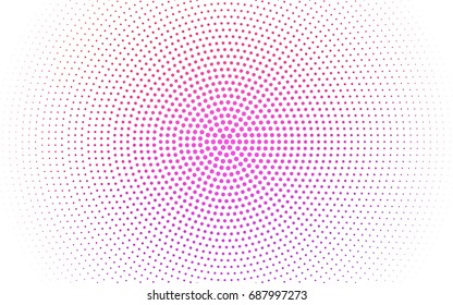Light Purple, Pink vector illustration which consist of circles. Dotted gradient design for your business. Creative geometric background in halftone style with colored spots.