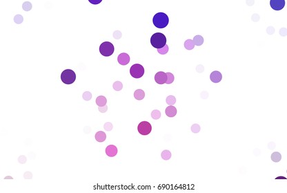 Light Purple, Pink vector illustration which consist of circles. Dotted gradient design for your business. Creative geometric background in halftone style with colored spots.