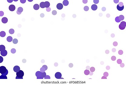 Light Purple, Pink vector illustration which consist of circles. Dotted gradient design for your business. Creative geometric background in halftone style with colored spots.