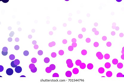 Light Purple, Pink vector illustration which consist of circles. Dotted gradient design for your business. Creative geometric background in halftone style with colored spots.