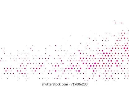 Light Purple, Pink vector illustration which consist of circles. Dotted gradient design for your business. Creative geometric background in halftone style with colored spots.