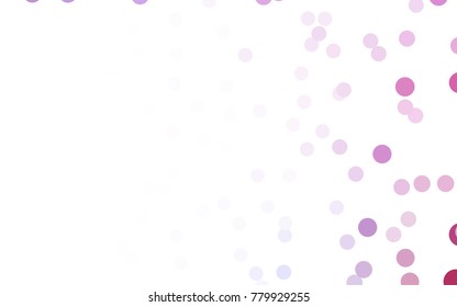 Light Purple, Pink vector illustration which consist of circles. Dotted gradient design for your business. Creative geometric background in halftone style with colored spots.