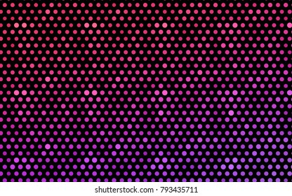 Light Purple, Pink vector illustration which consist of circles. Dotted gradient design for your business. Creative geometric background in halftone style with colored spots.