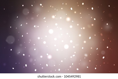 Light Purple, Pink vector layout with bright snowflakes. Snow on blurred abstract background with gradient. The template can be used as a new year background.