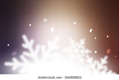 Light Purple, Pink vector layout with bright snowflakes. Blurred decorative design in xmas style with snow. New year design for your business advert.